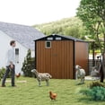 thumbnail image 2 of 6x8 FT Outdoor Steel Storage with Clear Window,Compact Metal Tool Shed,Lockable, 2 of 27