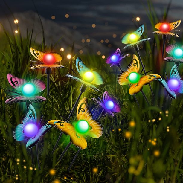 Solar Powerd Garden Lights, Firefly Butterflies Lights Total 12 LED