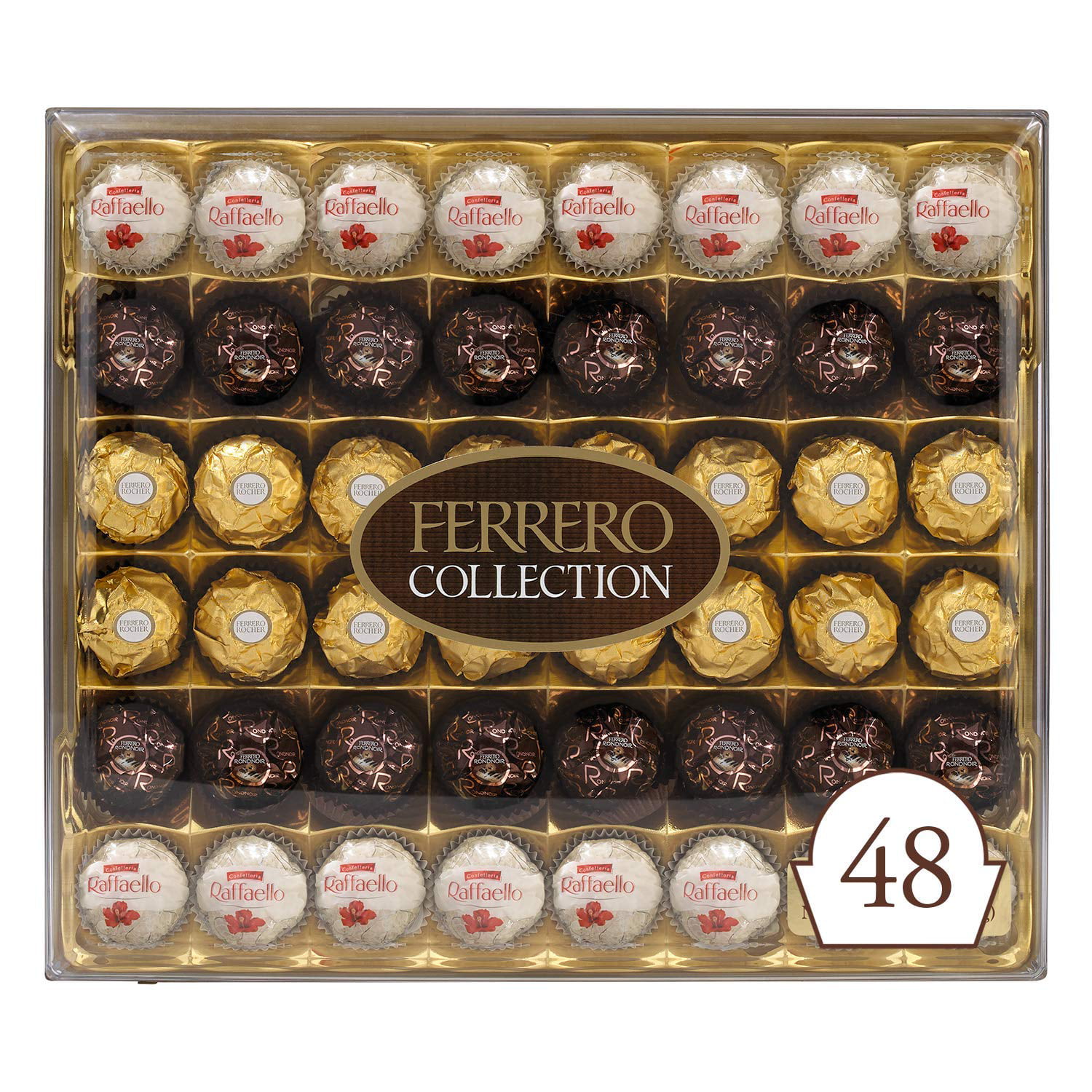 Cioccolatini al latte di nocciole pregiate Ferrero Rocher - Caramelle al  cocco assortite a 48 conte - Regalo perfetto per San Valentino