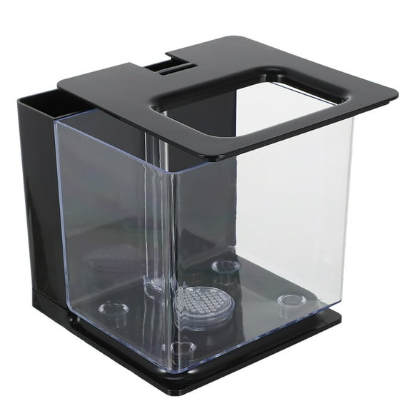 Black Aquarium Water Changing Tank with Fry Hatching Container and Filters