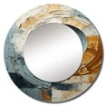 thumbnail image 2 of Designart "Vortex Of Timeless Turn In Blue And Gold" Abstract Spirals Rund Mirror For Wall Decor - Large Blue Round Print Mirror - Round Modern Mirror - Wall Mounted Round Large Mirror - 36" x 36", 2 of 6