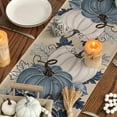thumbnail image 4 of mubwai Blue and White Porcelain Pumpkin Ink 210 GSM Fall Table Runner, Seasonal Autumn Kitchen Dining Table Decoration for Home Party Decor 13x72 Inch, 4 of 7