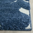 thumbnail image 3 of SAFAVIEH Florida Doug Floral Vines Geometric Shag Runner Rug, Dark Blue/Cream, 2'3" x 17', 3 of 10