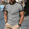 thumbnail image 2 of WRKEKC Men's Crew Neck Short Sleeve Shirts Color Block Trim Slim Fit Moisture Wicking Quick Dry Breathable Soft Stretchy Lightweight Casual Workout Shirts for Men, 2 of 8