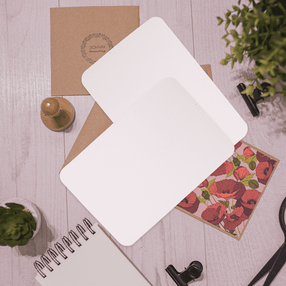 SKISUNO 50Pack Small Blank Cards White Kraft Paper for Diy and Blessing