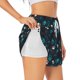 thumbnail image 1 of Balery Animal Footprints Pantalones cortos deportivos para mujer con forro y dos bolsillos, elásticos, para entrenamiento, gimnasio, yoga-Large, 1 of 7