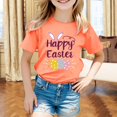 thumbnail image 2 of Girls Shirts Easter Eggs Graphic Shirt Short Sleeve Round Neck Tee Tops Soft and Breathable Summer Tees Children Clothing Rose Gold 10-11 Years, 2 of 4