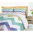 thumbnail image 5 of Ambesonne Geometric Duvet Cover Sets, Large Zig Zag Pattern, 2-Queen, Multicolor, 5 of 7