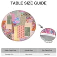 thumbnail image 6 of Pioneer Flower Floral Print Pattern Round Fitted Tablecloth with Elastic Edge,Dining Table Cover Waterproof,Outdoor Round Tablecloth for Camping,Dining,Indoor and Outdoor, 6 of 7