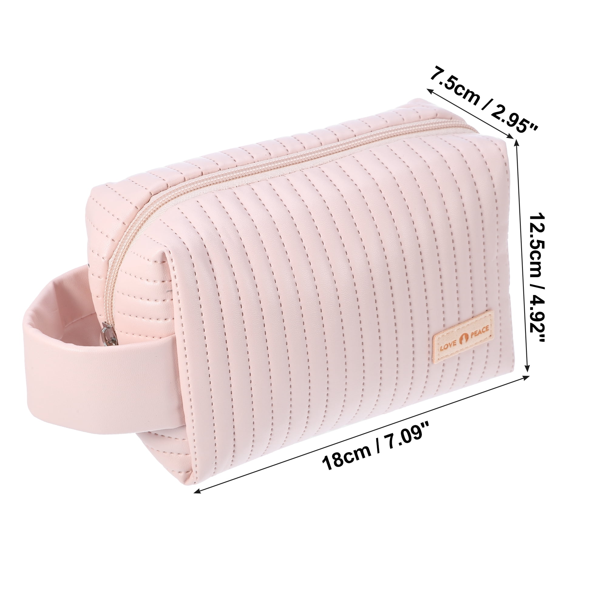 Unique Bargains Floral Makeup Bag Zipper Flower Cosmetic Pouch Pink