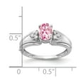thumbnail image 2 of Solid 14k White Gold 7x5mm Oval Pink Tourmaline October Gemstone VS Diamond Engagement Ring Size 5, 2 of 3