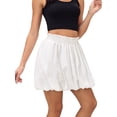 thumbnail image 6 of Siliteelon Women Ruffle Mini Skirt Flowy Skort High Waisted Bubble Hem Built-in Shorts with Pockets, 6 of 7