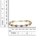 thumbnail image 4 of Gem Stone King 18K Yellow Gold Plated Silver Oval Purple Amethyst Tennis Bracelet for Women (8.55 Cttw, Gemstone Birthstone, 7 inch With 1 inch Extender), 4 of 5