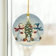 thumbnail image 4 of ViciArt Snowman Christmas Ceramic Ornament, Winter Holiday Decor, Family Snowmen with Tree, 4 of 5