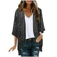 thumbnail image 2 of Gamivast Women’S Shirts 2025 Floral Printed Cardigans Puff Sleeve Kimono Casual Loose Cover Up Boho Blouse Tops Summer Boho Clothes Black M Womens Clearance Cancel Order, 2 of 5