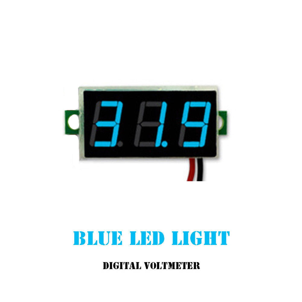 Mini DC 2.5-30V Voltmeter LED Panel 3-Digital Display Voltage Meter 2 wires US 