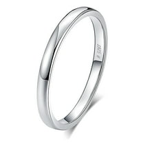 Envy 2mm Thin Plain Wedding Band for Men or Women Sterling Silver Ginger Lyne Collection