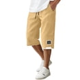 thumbnail image 5 of TKKCS Mens Drawstring Capri Pants- Casual Straight Leg Breathable Loose Fit Summer Elastic Waist Capris With Side Pockets Khaki Size XL, 5 of 9