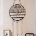 thumbnail image 4 of Jewelry Display Stand Exquisite Decorative Space-saving Cat Ear Wrought Iron Earrings Necklace Grid Storage Rack for Bathroom, 4 of 8