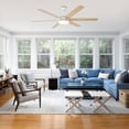 thumbnail image 4 of 60" Modern White Wood Grain Smart Ceiling Fan with Dimmable LED Light and Remote, 4 of 16