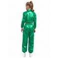 thumbnail image 2 of YiZYiF Boys Girls Hip Hop Jazz Dance Clothes Set Shiny Jacket with Metallic Pants Party Costume Green 12, 2 of 7