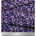 thumbnail image 2 of Soimoi Blue Polyester Crepe Fabric Leaves,Insect & Floral Artistic Print Fabric by The Yard 52 Inch Wide, 2 of 3