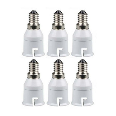 

6pcs LED Energy Saving Lamp E14 to B22 Screw Socket for Home LED Lamps (White)