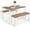 Brown/White, variant on Best Choice Products 45.5in 3-Piece Bench Style Dining Furniture Set, 4-Person Dinette w/ 2 Benches, Table - Light Brown/Black