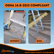 Xtenda-Leg® Ladder Leveler - Rubber Feet, Perfect for Extension Ladders, Ladder Stabilizer Attachments, Adjustable Ladder Feet, Stable Platform for Uneven Ground - Easy Installation – OSHA Approved