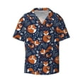thumbnail image 3 of Goofa Cute Foxes Printed Men's Casual Short-sleeved Shirt,Lightweight Breathable Button-down,Summer Casual men's top,Versatile Fashion shirt-Medium, 3 of 7