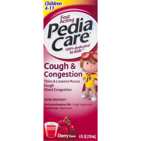 Pediacare Children's Long-acting Cough Cherry, Children's Cough and Congestion, 4-Ounce