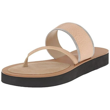 Delman Women's D-UNA-V Slide Sandal, Sand Dune Vachetta/Fine Chain, 7.5 M (Best Shoes For Sand Dunes)