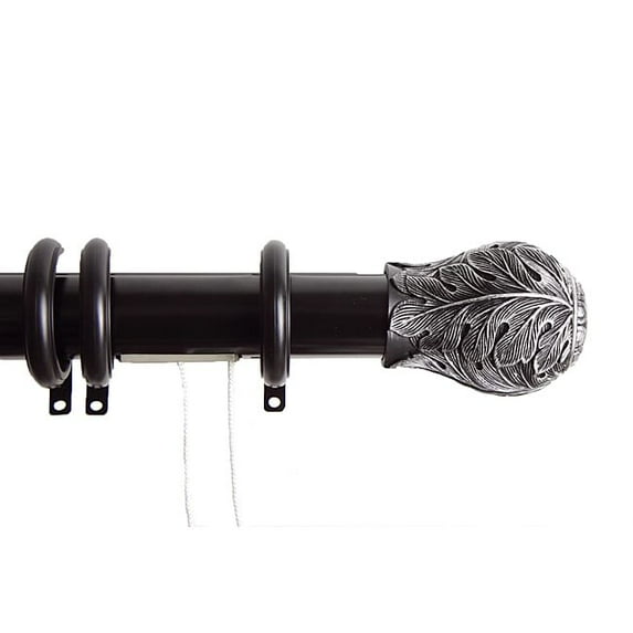 InStyleDesign Frond Decorative Traverse Rod with Center Open Rings