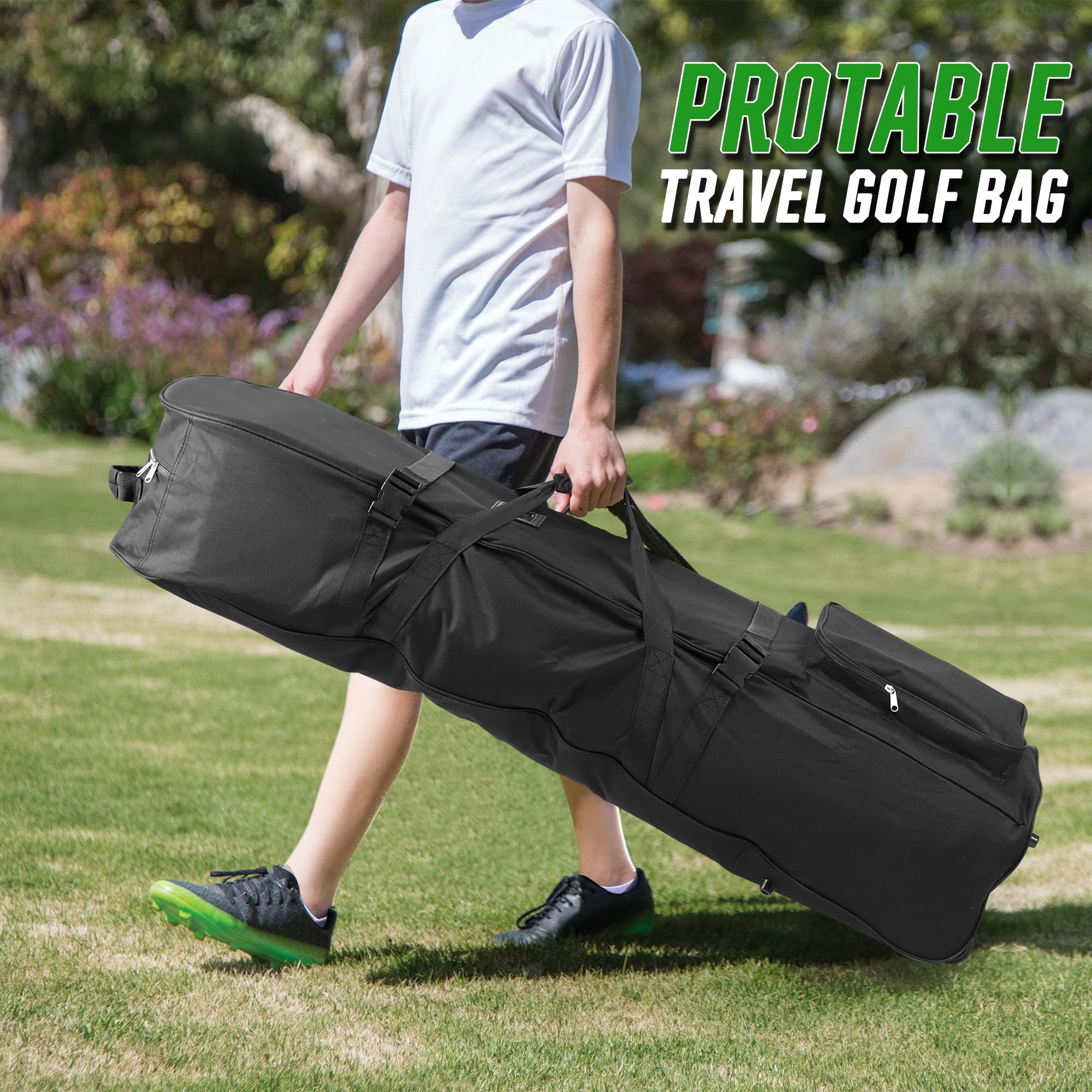 Golf Travel Bags For Airlines - 900d Heavy Duty Tear-resistant Oxford  Lightweight Foldable Design & Detachable Shoulder Strap Club Case Budget Friendly Traveling Gear Covers