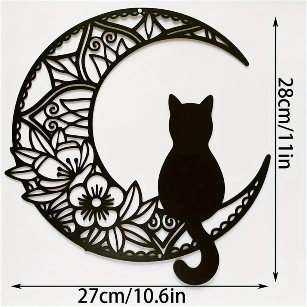 Bohemian Crescent Cat Wall Decor Pet Theme Home Decoration Christmas Holiday Gift