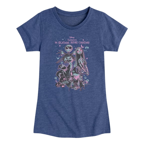 Nightmare Before Christmas - Nightmare Flowers - Youth Girls Fitted Short Sleeve T-Shirt