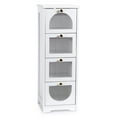 thumbnail image 2 of TROPOW Bathroom Floor Cabinet, Freestanding Small Bathroom Storage Cabinet with 4 Drawers, 11.8" x 11.8" x 33.1" White Wooden Storage Organizer for Bathroom Living Room Hallway, 2 of 7