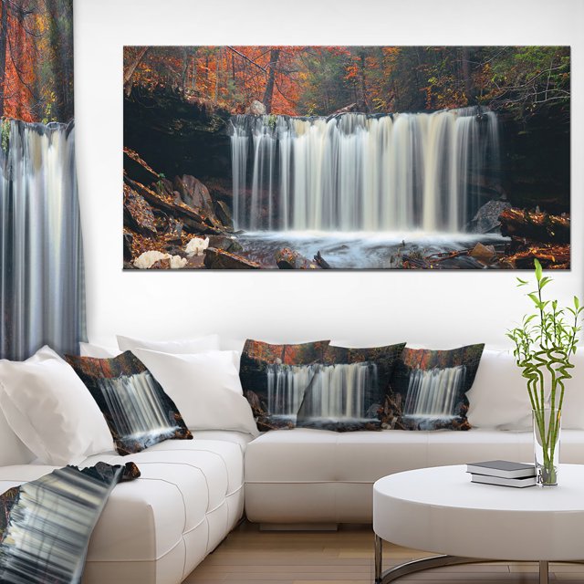 Chute d'Automne avec Feuillage Coloré - Toile d'Art Mural Paysage Moderne