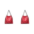 thumbnail image 2 of kurtrusly 1/2/3 Wide Application Convenient And Practical Chain Handbag For Women - Foldable Shoulder Bag Fashion PU Chain Shoulder Bag red 2PCS, 2 of 6