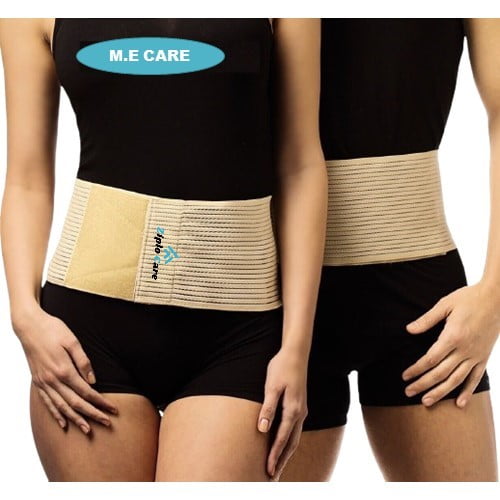 Abdominal Binder Post Surgery Women & Men Umbilical Hernia Belt with Pad Beige