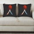 thumbnail image 3 of Set of 2 Throw Pillow Covers 18x18in - Dark Background with Red Moon & Illuminated Triangular Design - Perfect for Couch Bed Car, 3 of 8