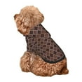 thumbnail image 5 of Honeii Brown Gold Grid Print Small Dog Hoodies Pet Hooded Sweatshirts Fall Winter Puppy Cat Sweaters Warm Clothes for Small Dogs Outfits Costume-X-Small, 5 of 7