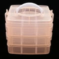thumbnail image 4 of ziyahi 18 Parts Storage Box Adjustable Dividers 3-Tier Handbag Organizer Case Orange, 4 of 9