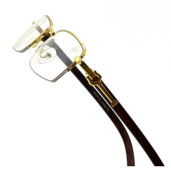 Hip Hop Sunglasses Gold Frame Clear Lens Square