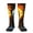 2 Black-2, variant on Red And Blue Fire Skull Warrior print thigh-high socks, crafted for both men and women with a stretchy, high-opaque design perfect for daily wear