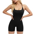 thumbnail image 7 of Maqroz Women's Backless Strappy Romper Seamless Athletic Jumpsuit for Yoga Gym Workout, Cross Back Bodysuit With Compression Bottoms, 7 of 7