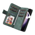 thumbnail image 4 of Dteck Wallet Case for Samsung Galaxy S25 Ultra, Vintage Premium PU Leather Cover Flip Case with 9 Card Slots Magnetic Closure Zipper Pocket Kickstand Handbag with Hand Strap, Green, 4 of 7
