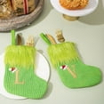 thumbnail image 5 of Yoyauz Christmas Socks, 7 Inch (Approx. 18 cm) Embroidered Initials Cable Knit Mini Cute Green Fit Home Fireplace Hanging Ornament Christmas Holiday Party Decoration Gifts, 5 of 10