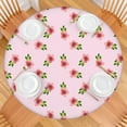 thumbnail image 2 of Round Fitted Tablecloth with Elastic Edges Fits 36"-44" Round Tables Pioneer Colorful Floral Waterproof Table Cover Washable Indoor and Outdoor for Party Kitchen Dinner Banquet Patio Picnic, 2 of 7