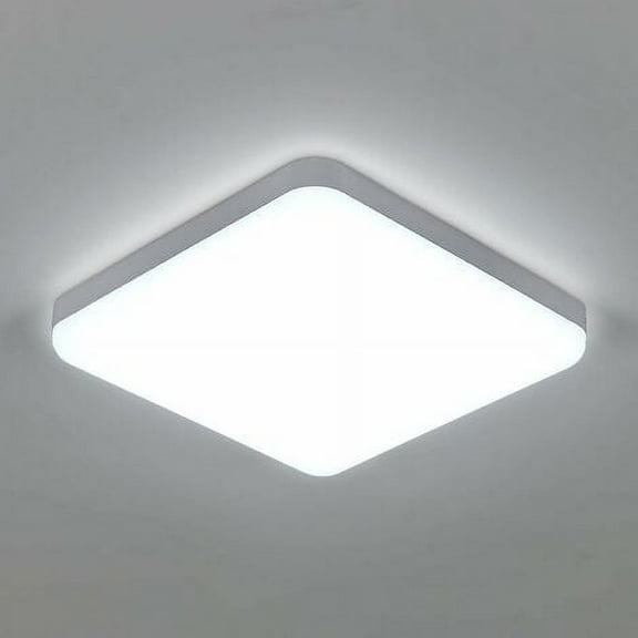 30W Square Led Ceiling Light, IP54 Waterproof Ceiling Light, 2700LM 6500K Cold White, Bathroom Kitchen Corridor Balcony Ceiling Light 25cm [Energy Class E]